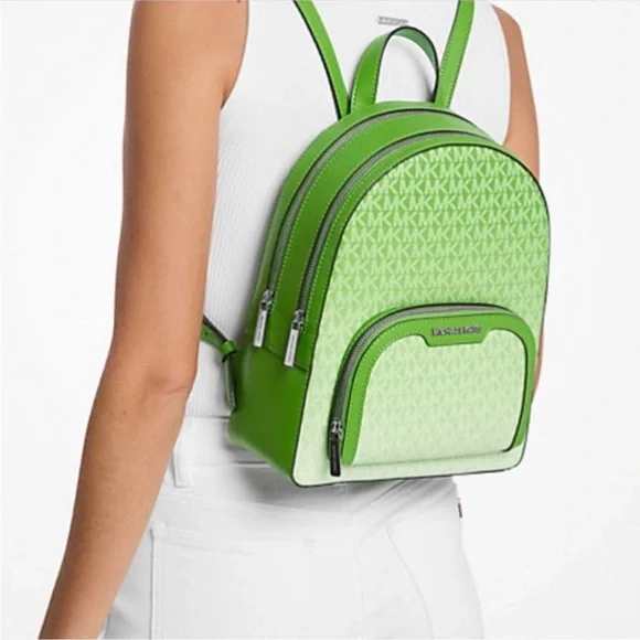 Michael Kors Jaycee Medium Ombré Backpack Jungle Green Women display picture 1